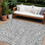 9' X 12' Gray And Light Gray Floral Washable Indoor Outdoor Area Rug