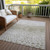 9' X 12' Taupe Green And Ivory Abstract Washable Indoor Outdoor Area Rug