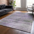 9' X 12' Purple Lavender And Gray Striped Washable Indoor Outdoor Area Rug
