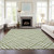 9' X 12' Olive Green And Ivory Geometric Washable Indoor Outdoor Area Rug