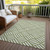 9' X 12' Olive Green And Ivory Geometric Washable Indoor Outdoor Area Rug
