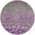 8' Purple And Gray Round Floral Washable Indoor Outdoor Area Rug - Purple, Gray