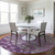 8' Purple And Gray Round Floral Washable Indoor Outdoor Area Rug - Purple, Gray
