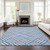 10' X 14' Blue And Ivory Geometric Washable Indoor Outdoor Area Rug - Blue, Ivory