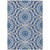 9' X 12' Navy Blue Ivory And Gray Floral Medallion Washable Indoor Outdoor Area Rug