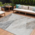 10' X 14' Silver Beige And Gray Abstract Washable Indoor Outdoor Area Rug
