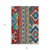 9' X 12' Red Pink And Teal Blue Aztec Washable Indoor Outdoor Area Rug