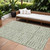 9' X 12' Green And Ivory Striped Washable Indoor Outdoor Area Rug - Green, Ivory