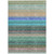 10' X 14' Sage Teal Blue And Tan Striped Washable Indoor Outdoor Area Rug