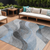 9' X 12' Sky Blue Gray And Silver Abstract Washable Indoor Outdoor Area Rug