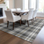9' X 12' Charcoal Ivory And Gold Plaid Washable Indoor Outdoor Area Rug