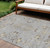 8' X 10' Gray Beige And Ivory Floral Washable Indoor Outdoor Area Rug - Gray, Beige, Ivory