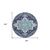 8' Navy Blue Ivory And Black Round Oriental Washable Indoor Outdoor Area Rug