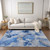 8' X 10' Navy Blue Abstract Washable Indoor Outdoor Area Rug - Navy Blue