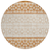 8' Orange Beige And Ivory Round Geometric Washable Indoor Outdoor Area Rug