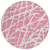 8' Round Pink and Ivory Round Abstract Washable Non Skid Indoor Outdoor Area Rug