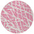 8' Round Pink and Ivory Round Abstract Washable Non Skid Indoor Outdoor Area Rug