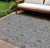10' X 14' Olive Green Sage And Purple Floral Washable Indoor Outdoor Area Rug