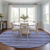 8' Round Blue Round Striped Washable Non Skid Indoor Outdoor Area Rug