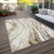 8' X 10' Ivory Beige And Brown Abstract Washable Indoor Outdoor Area Rug - 608219126834