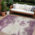 9' X 12' Eggplant Gray And Ivory Abstract Washable Indoor Outdoor Area Rug