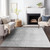 9' X 12' Gray And Silver Abstract Washable Indoor Outdoor Area Rug