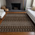 8' X 10' Chocolate Taupe And Copper Tribal Washable Indoor Outdoor Area Rug