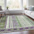 10' X 14' Purple And Green Striped Washable Indoor Outdoor Area Rug