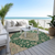 9' X 12' Emerald Beige And Brown Oriental Washable Indoor Outdoor Area Rug