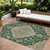 9' X 12' Emerald Beige And Brown Oriental Washable Indoor Outdoor Area Rug