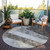 8' Gray Silver And Charcoal Round Geometric Washable Indoor Outdoor Area Rug - Gray, Silver, Charcoal
