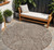8' Brown And Beige Round Floral Washable Indoor Outdoor Area Rug - Brown, Beige