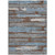 9' X 12' Chocolate Blue And Beige Striped Washable Indoor Outdoor Area Rug