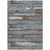 9' X 12' Chocolate Blue And Beige Striped Washable Indoor Outdoor Area Rug