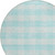 8' Aqua And Ivory Round Plaid Washable Indoor Outdoor Area Rug