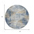8' Navy Blue And Beige Round Geometric Washable Indoor Outdoor Area Rug - Navy Blue, Beige