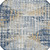 8' Navy Blue And Beige Round Geometric Washable Indoor Outdoor Area Rug - Navy Blue, Beige