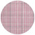 8' Blush Gray And Ivory Round Plaid Washable Indoor Outdoor Area Rug