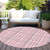8' Blush Gray And Ivory Round Plaid Washable Indoor Outdoor Area Rug