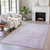 8' X 10' Lavender And Silver Abstract Washable Indoor Outdoor Area Rug