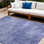 8' X 10' Navy Blue Abstract Washable Non Skid Indoor Outdoor Area Rug Transitional Style - Navy Blue Color
