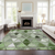 10' X 14' Green And Fern Green Geometric Washable Indoor Outdoor Area Rug