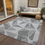 9' X 12' Pewter Charcoal And Gray Geometric Washable Indoor Outdoor Area Rug
