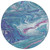 8' Teal Blue Purple And Pink Round Abstract Washable Indoor Outdoor Area Rug