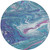8' Teal Blue Purple And Pink Round Abstract Washable Indoor Outdoor Area Rug