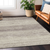 9' X 12' Taupe And Beige Striped Washable Indoor Outdoor Area Rug