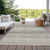 9' X 12' Taupe And Beige Striped Washable Indoor Outdoor Area Rug - Taupe, Beige