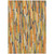9' X 12' Orange And Beige Striped Washable Indoor Outdoor Area Rug
