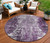 8' Eggplant Purple And Lavender Round Abstract Washable Indoor Outdoor Area Rug