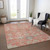 10' X 14' Coral Charcoal And Gray Floral Washable Indoor Outdoor Area Rug